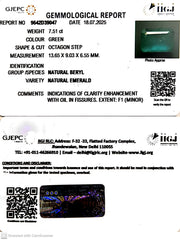 7.51/CT Natural Panna Stone with Govt. Lab Certificate (56610)